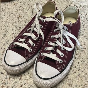 Converse Maroon Sneakers with Cream Interior women’s size 8
